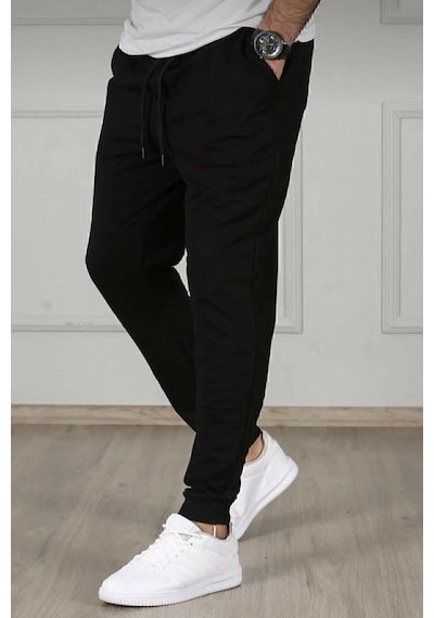 Blackjack Giyim Erkek Siyah Slim Fit Jogger Eşofman Altı Siyah