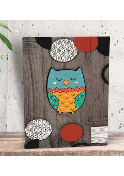 Bk Gift Baykuş Tasarımlı Dekoratif Mini Kanvas Tablo 15x20cm-5