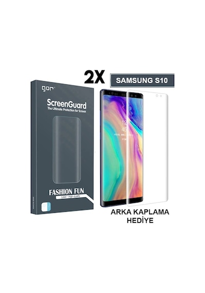 Gor Sm Galaxy Uyumlu S10 3d Kavisli Darbe Emici Full - Ekran Koruyucu 2 Adet Set- 5775