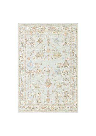Cool Halı Private Xw Krem Açık Kahve Rengi Vintage Halı Pers Desenli Şönil Salon Oturma Odası Halısı