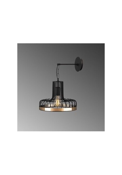 Siyah Boyalı Aplik E27 Metal Cam 14x19cm Diğer