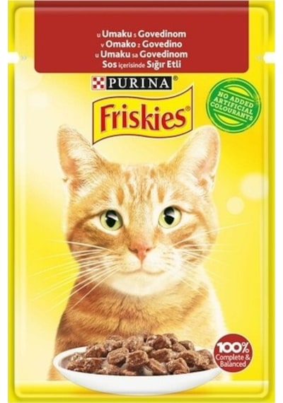 Purina Friskies Sığır Etli Pouch Yetişkin Kedi Yaş Maması 6 x 85 G