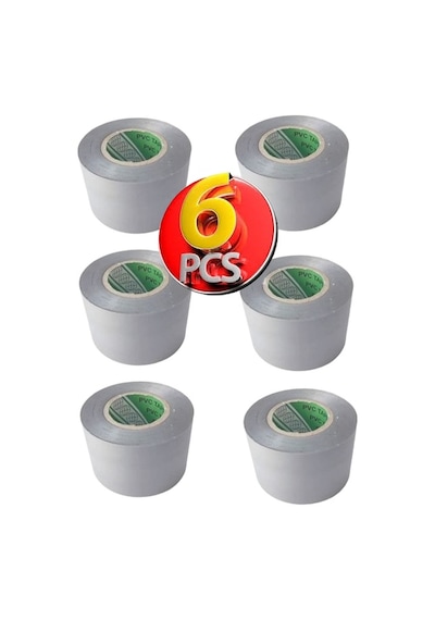 Pvc Isı Yalıtım Eklektrik İzolasyon Bandı 50 Mm X 25 Yrd Gri 6'lı
