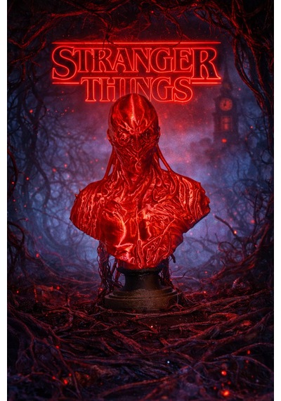 Stranger Things Vecna Kan Kırmızı Dekoratif Büst 19 Cm 3d Damar Detaylı Koleksiyon Figür