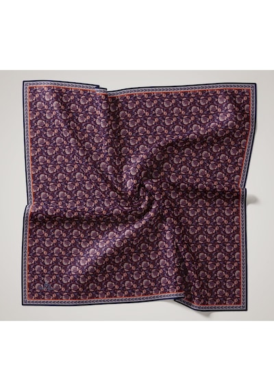 Silk Home Soft Eşarp 73077-05 Koyu Lacivert, Çelik Mavi, Parlak Turuncu, Saks