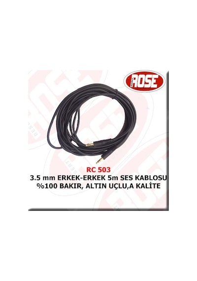 3 5 Mm Erkek Erkek 5 Metre Ses Kablosu