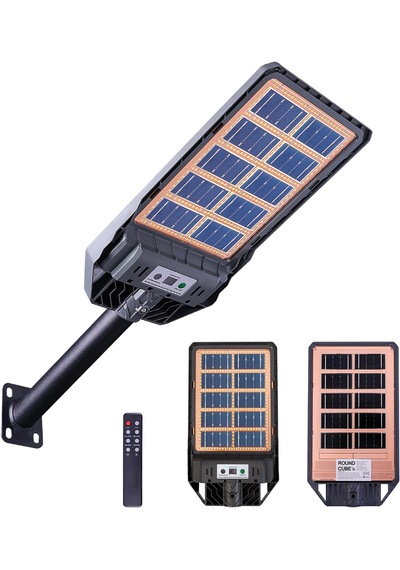 400w Çift Yüzey Şarjlı Güneş Enerjili Ultra İnce Led Sokak Lambası Su Geçirmez, Sensörlü, Kumandalı 400w