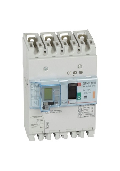 Legrand Dpx³ 160Serisi Kaçak Akımlı Kompakt Şalter 4 Kutup Icu:25Ka - 40A 400V Ac - 420072