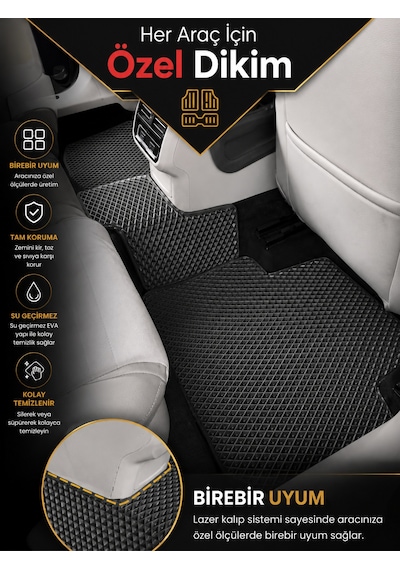 Toyota/land Cruiser Prado 2009-2019 İçin Yeni Nesil Eva İç Paspas Seti Metal Topukluk Hariç