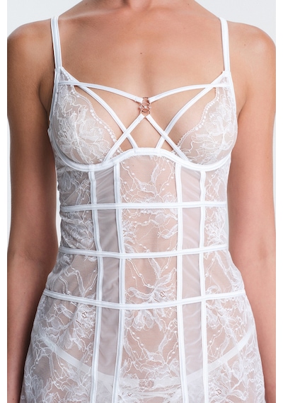 Kırık Beyaz Scarlett Dantelli Balensiz Babydoll