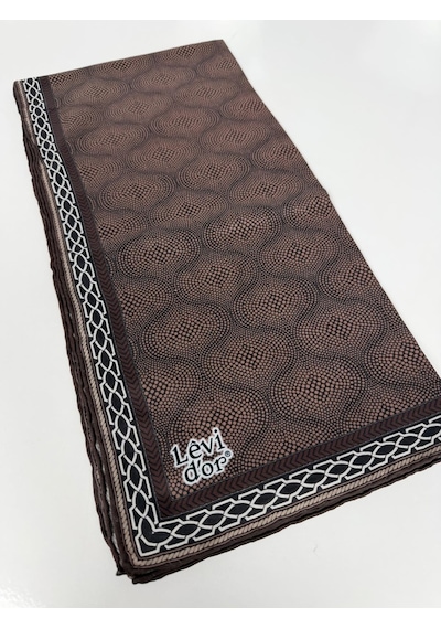 Levidor Lotus Desen Eşarp - 06107 Koyu Kahve-13
