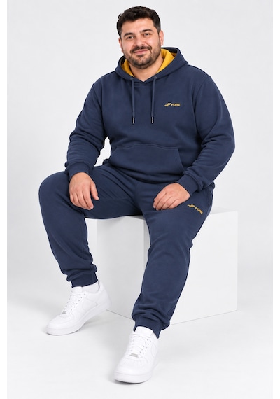 Fore Sport Erkek Kapüşonlu 3 İplik Şardonlu Battal Boy Eşofman Takımı Lacivert-sarı Fore Sport Erkek Kapüşonlu 3 İplik Şardonlu Battal Boy Eşofman Takımı Lacivert-sarı