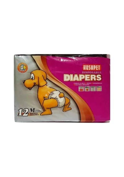 Hushpet Diapers Medium Beden Irklar Için Özel Çiş Bezi 12 Adet