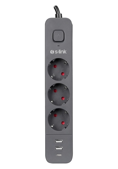 S-link Spg03u 1.5 M 3'lü Anahtarlı Akım Korumalı Priz