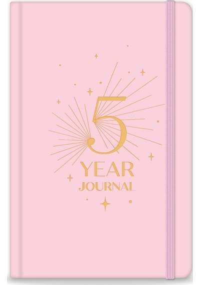 5 Yıllık Süresiz Günlük Ajanda 13x21 - Pembe Pembe