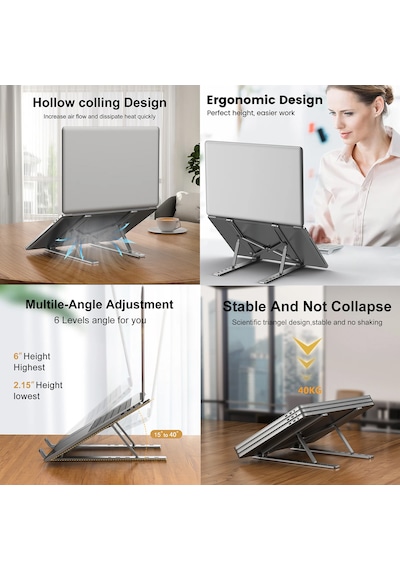 Masaüstü Laptop Notebook Dizüstü Bilg. Standı Katlanabilir Altlık