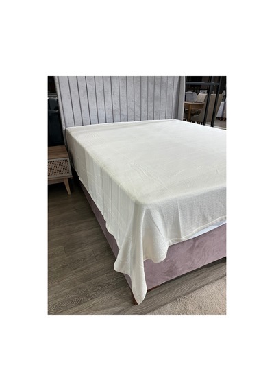 Naturel Soft Modal Pike Yatak Örtüsü Krem Krem