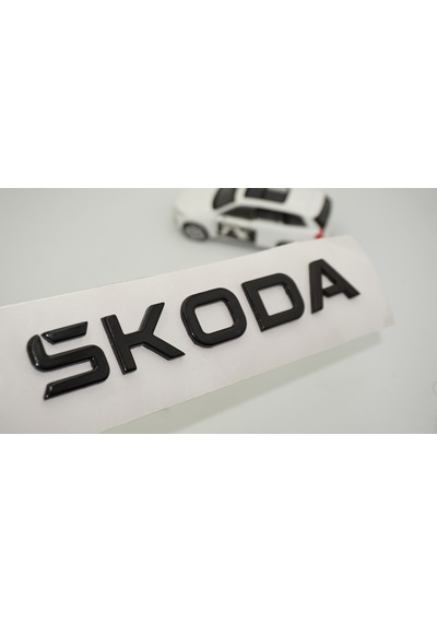 Dk Tuning Enyaq Elroq Ön Kaput Siyah Yazı Logo Arma Skoda İle Uyumlu Ön Arma