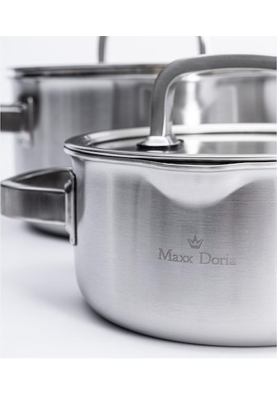 Maxx Doria Steel Forge 8 Parça Tencere Takımı Pa3028 Metalik