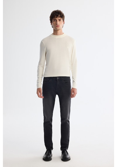 Avva Erkek Siyah Klasik Bel Eskitme Yıkamalı Overdy Berlin Slim Fit Jean Pantolon A42y3511