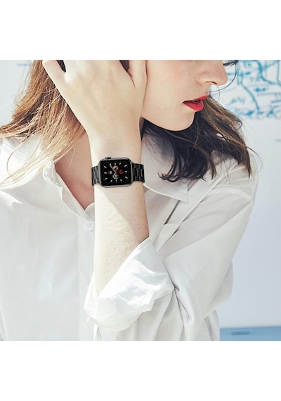 Apple Uyumlu Watch Seri 2 3 4 5 6 7 8 Se Ultra Uyumlu 38 40 41mm Paslanmaz Çelik Akıllı Saat Kordonu