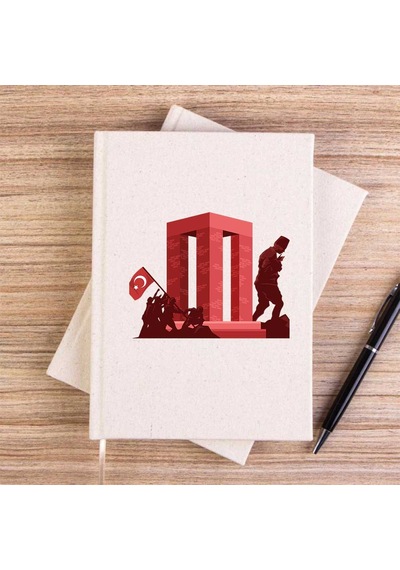 18 Mart Şehitler Abidesi Krem Çizgisiz Kanvas Defter