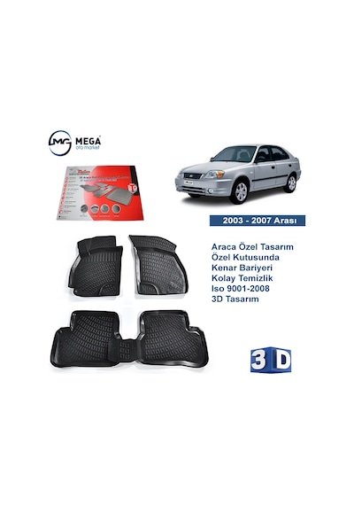 Hyundai Admire 2003-2007 Arası Rizline 3D Havuzlu Paspas