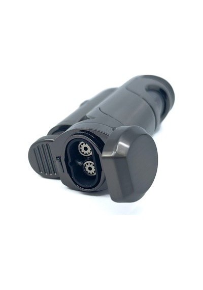 Zorro Çift Torch Pürmüz Puro Çakmağı - Gunmetal Füme