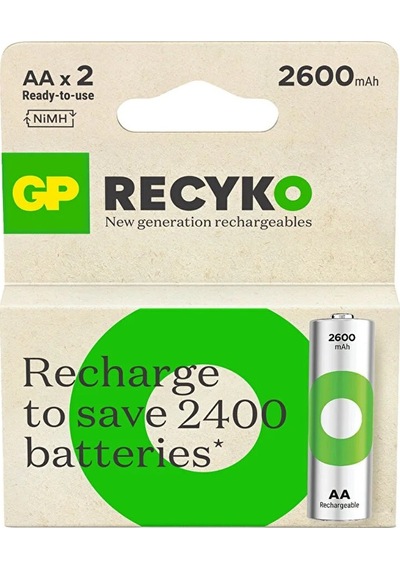 Gp Recyko 2700 Aa Kalem Ni-mh Şarjlı Pil 1.2 Volt 2li Kart
