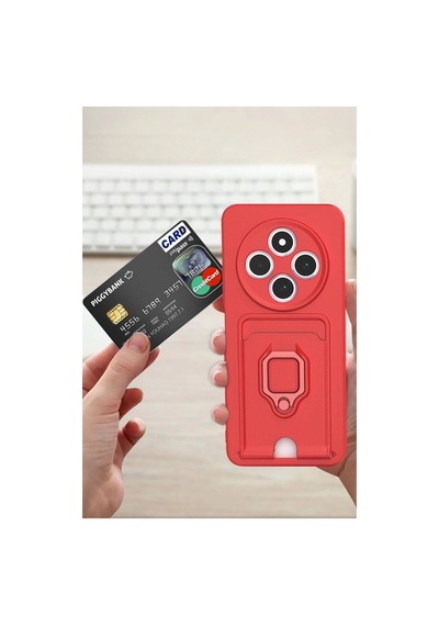 Xiaomi Redmi 14c Kılıf Zuma Kartvizitli Yüzüklü Silikon