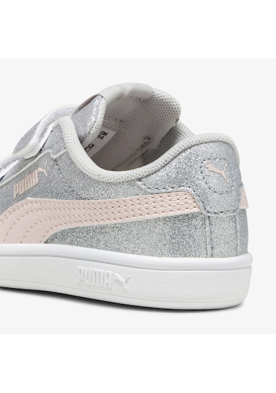 Puma Smash 3.0 Glit Glam V Çocuk Gri Spor Ayakkabı Düz 394688 Gri