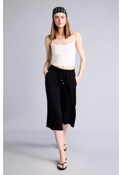 Defacto Yüksek Bel Crop Fit Belmando Kapri I6798az26smbk81 Siyah-bk81