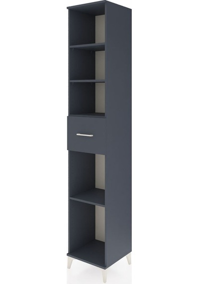Hyperion Dolap 4 Raflı Tek Çekmeceli 44x44x243 Antrasit-antrasit Antrasit