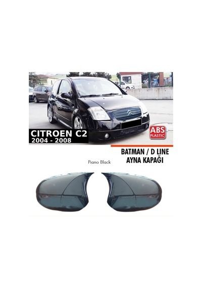 Citroen C2 Batman Yarasa Ayna Kapağı 2004-2008 Arası Parlak Siyah