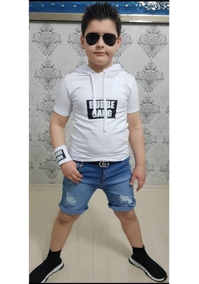 MODAVALS KAPİŞONLU SWEAT BİLEKLİK ZİNCİR AKSESUARLI 4 PARÇA ERKEK ÇOCUK KOT ŞORT KOMBİN - BEYAZ MODAVALS KAPİŞONLU SWEAT BİLEKLİK ZİNCİR AKSESUARLI 4 PARÇA ERKEK ÇOCUK KOT ŞORT KOMBİN - BEYAZ