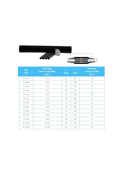 Tamer Isı Büzüşmeli Kablo Ek Muf 4X6 0.6-1Kv