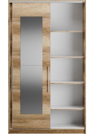 Elit Plus Aynalı Sürgülü Gardırop-açık Ceviz Tori 120x207x52 Cm Gxyxd