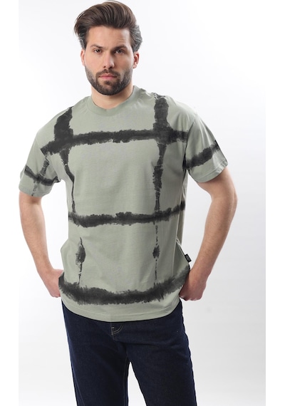 Madmext Mint Yeşili Bisiklet Yaka Baskılı Basic Erkek T-shirt E7109 Mint Yeşili Mint