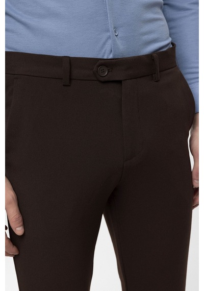 Antioch Erkek Aksesuar Detaylı Slim Fit Pantolon Kahve