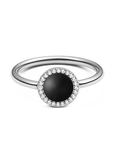 Audrey Ring Black Agathe Silver Gümüş