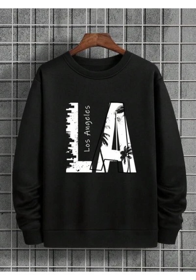 Altamira Erkek La Baskı Bisiklet Yaka Sweatshirt 001