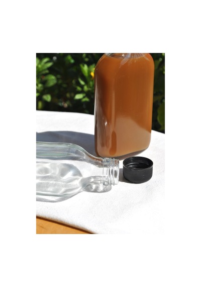 10 Adet 200 Ml Yassı Cam Cold Brew Şişesi Siyah Kapaklı Soğuk Kahve Şişe Şeffaf