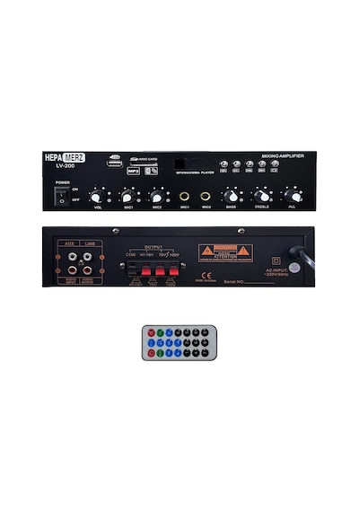 Hepa Merz Lv-200 100v Trafolu Ve 4-16 Ohm Mixer Amfi 200w Anfi Bluetooth Usb