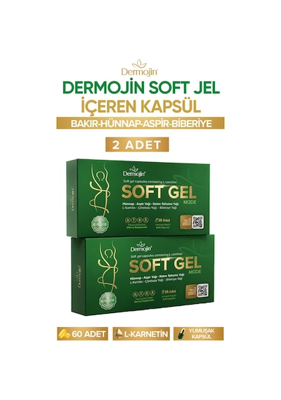Dermojin Soft Gel Mode Takviye Edici Gıda 2 x 30 Yumuşak Kapsül