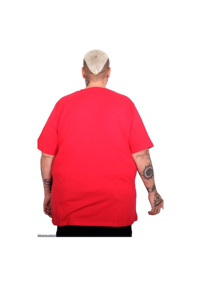 Mode Xl Büyük Beden Erkek Basic Bisiklet Yaka T-shirt 20031 Kırmızı Kırmızı