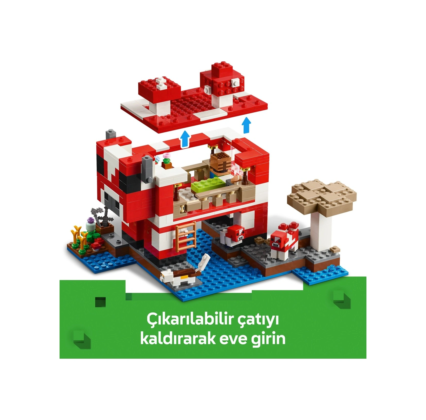 Lego 21270 Minecraft Mooshroom Evi 21270 - 8 Yaş & Üzeri Video Oyunu Seven Çocuklar İçin Yaratıcı Oyuncak Yapım Seti 500 Parça
