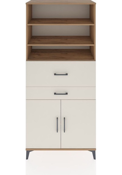 Hyperion Dolap 4 Raflı 2 Çekmeceli 2 Kapaklı 88x44x195 Çam-ay... Çam