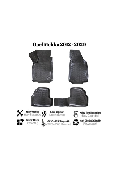 Opel Mokka 2012 2013 2014 2015 2016 2017 2018 2019 2020 İle Uyumlu Araca Özel 3d Havuzlu Paspas Takımı A+ Kalite 1 Adet