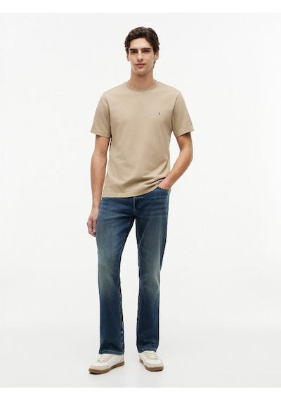 Tommy Hilfiger Ess Seasonal Reg Fıt Solıd Tee Erkek Bej T-shirt - Mw0mw39995