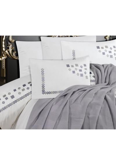 Goldroom Ahenk 7 Parça Pamuklu Pike Takımı. Gri